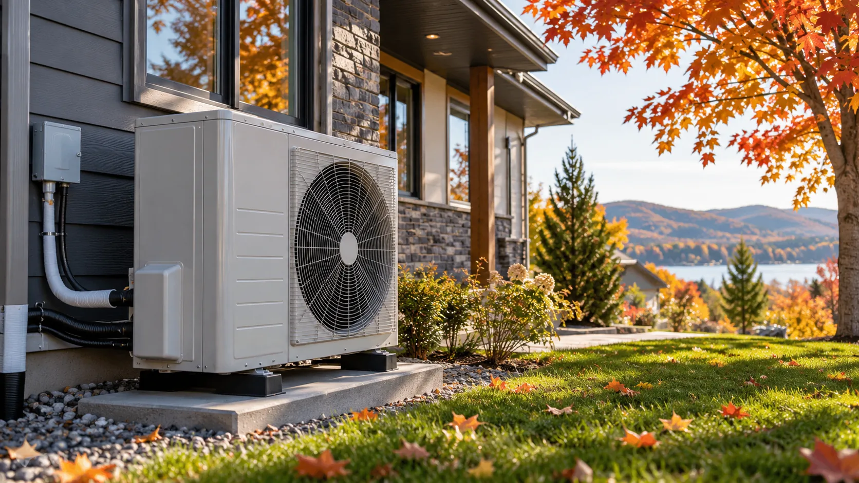 Illustrative image of an outdoor residential heat pump